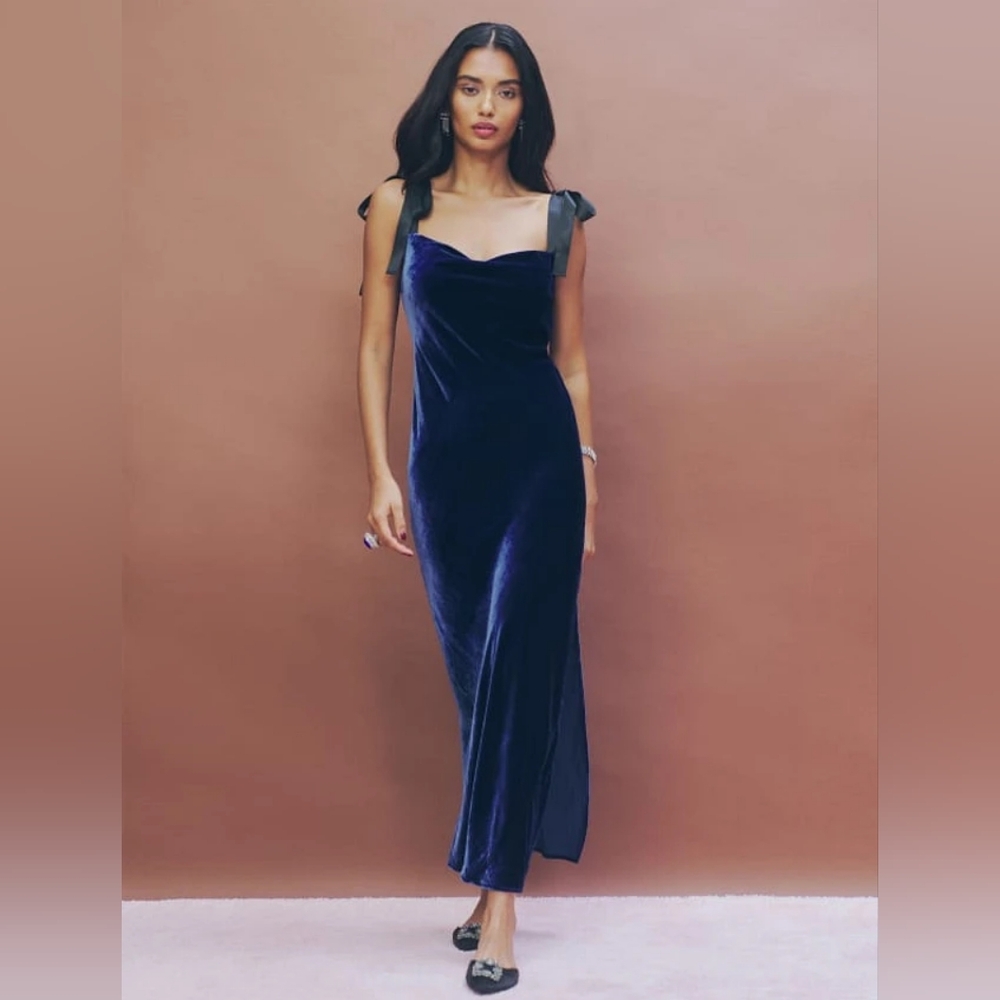 Reformation Nya silk velvet dress XSP, NWT